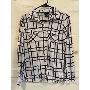 Rue21 Black and White Plaid Blouse